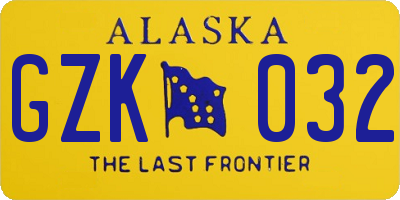 AK license plate GZK032