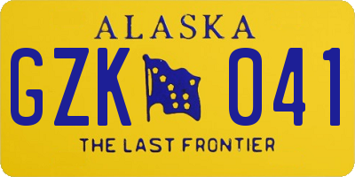 AK license plate GZK041