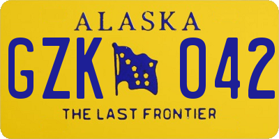 AK license plate GZK042