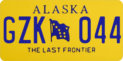 AK license plate GZK044