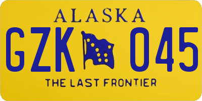 AK license plate GZK045