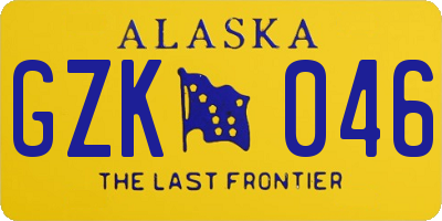 AK license plate GZK046