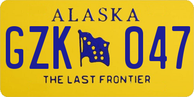 AK license plate GZK047