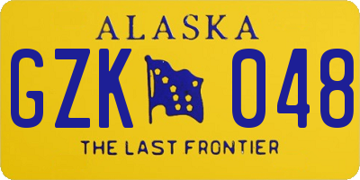 AK license plate GZK048