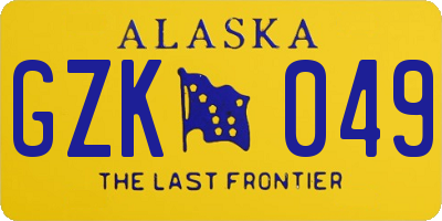 AK license plate GZK049