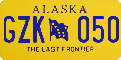AK license plate GZK050