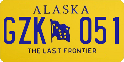 AK license plate GZK051