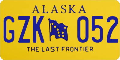 AK license plate GZK052