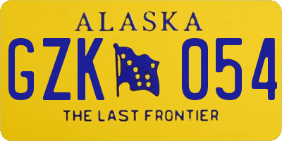AK license plate GZK054