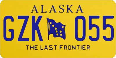 AK license plate GZK055