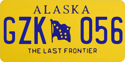 AK license plate GZK056