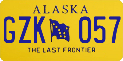 AK license plate GZK057