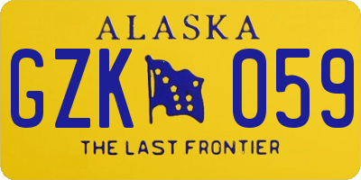 AK license plate GZK059