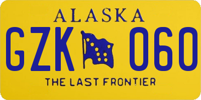 AK license plate GZK060