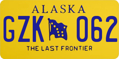 AK license plate GZK062
