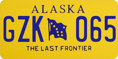 AK license plate GZK065