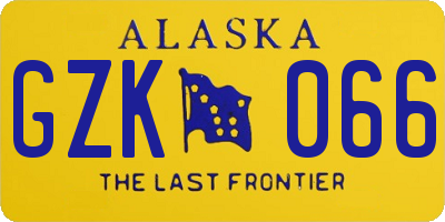 AK license plate GZK066
