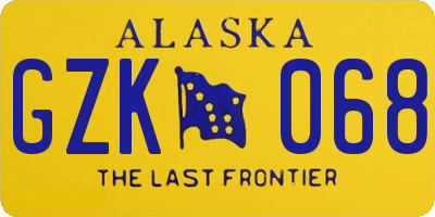 AK license plate GZK068