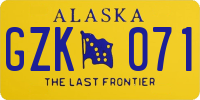 AK license plate GZK071