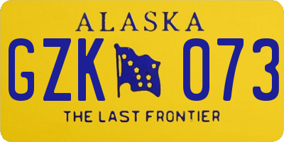 AK license plate GZK073