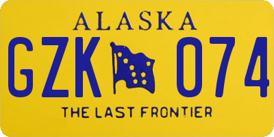AK license plate GZK074