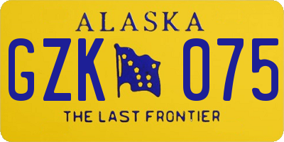 AK license plate GZK075