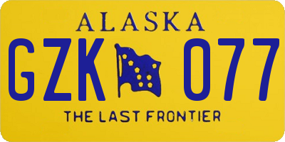AK license plate GZK077