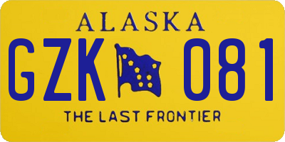 AK license plate GZK081