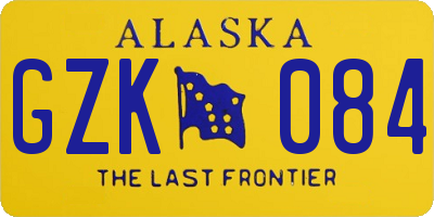 AK license plate GZK084