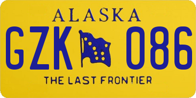 AK license plate GZK086