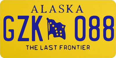 AK license plate GZK088