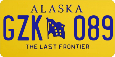 AK license plate GZK089