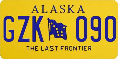 AK license plate GZK090