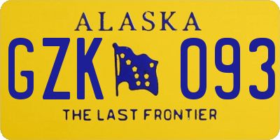 AK license plate GZK093