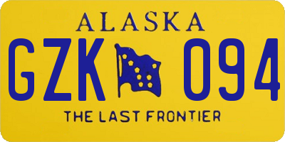 AK license plate GZK094