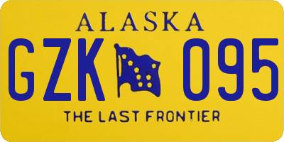 AK license plate GZK095