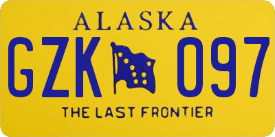 AK license plate GZK097
