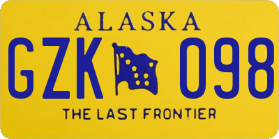 AK license plate GZK098