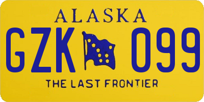 AK license plate GZK099