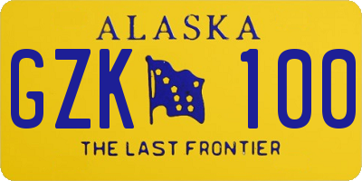 AK license plate GZK100