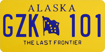 AK license plate GZK101