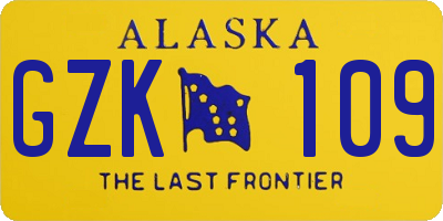 AK license plate GZK109