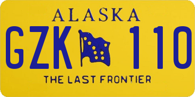 AK license plate GZK110