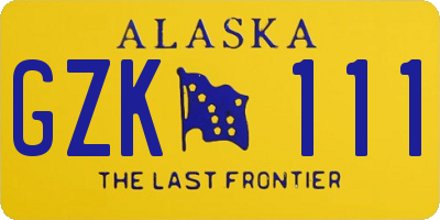 AK license plate GZK111