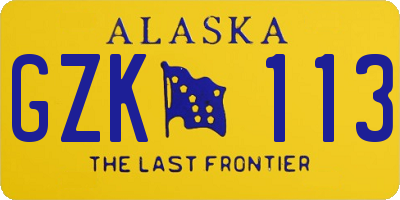 AK license plate GZK113