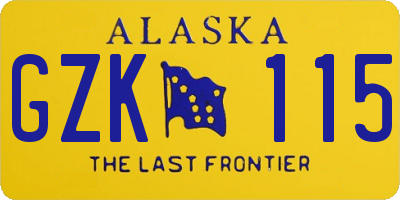 AK license plate GZK115