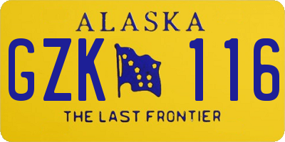 AK license plate GZK116