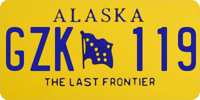 AK license plate GZK119