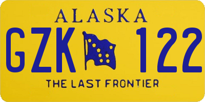 AK license plate GZK122