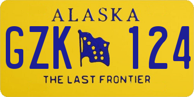 AK license plate GZK124